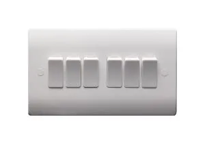 10A 6 Gang 2 Way Light Switch pentru Marea Britanie